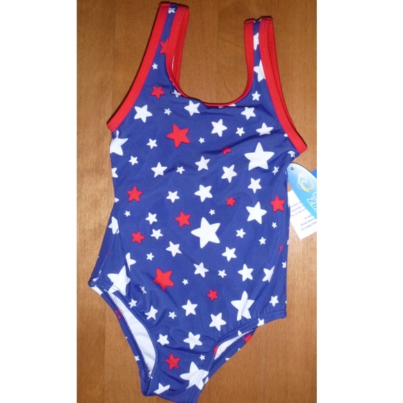 Wave Zone Other - Baby Toddler Girls Stars 4th of July Patriotic Swimsuit Size 18 24 mo 2T  NWT